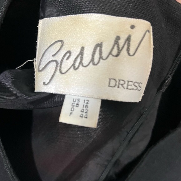 Arnold Scaasi Dress Vintage Womens 12 Striped 100% Linen Cocktail Evening Formal - Picture 3 of 16
